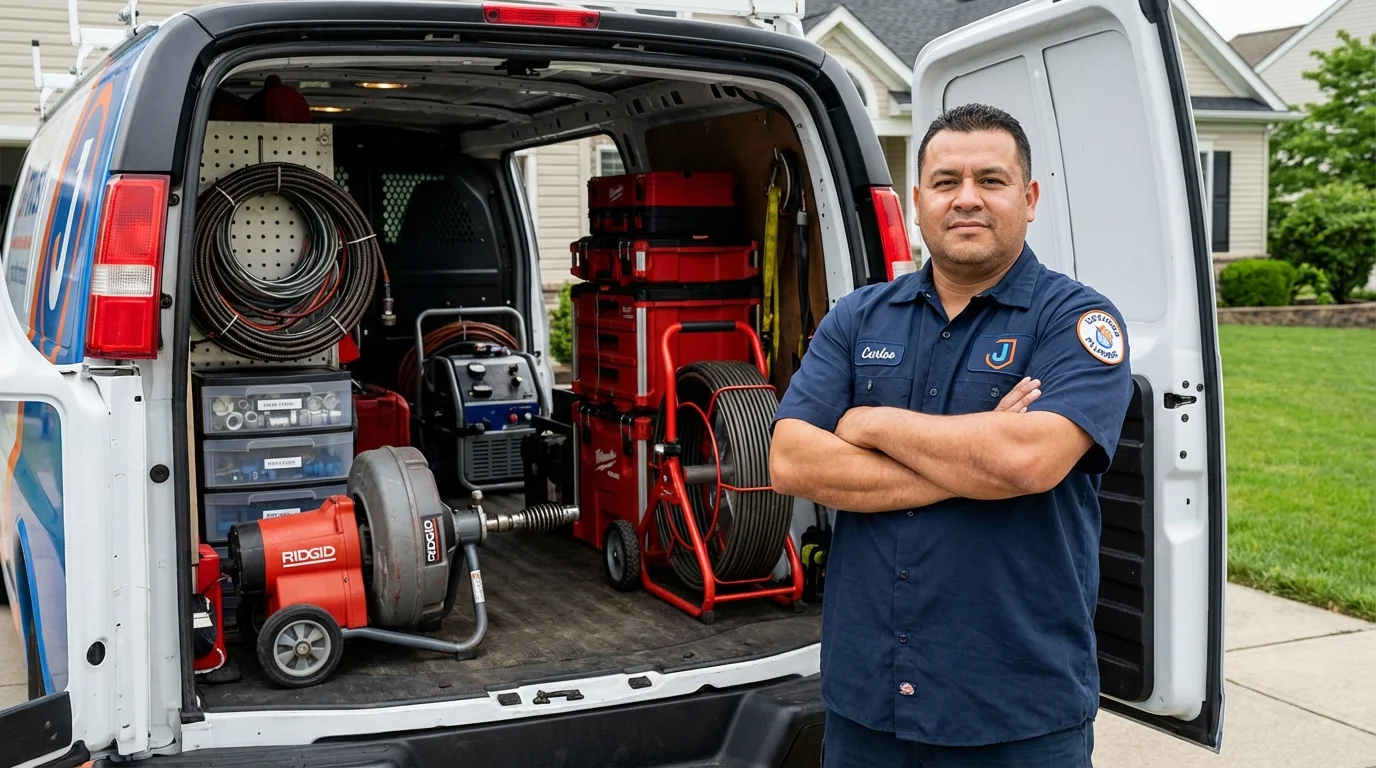 Professional drain cleaning equipment and Johns Plumbing LLC plumber in Saint Anthony