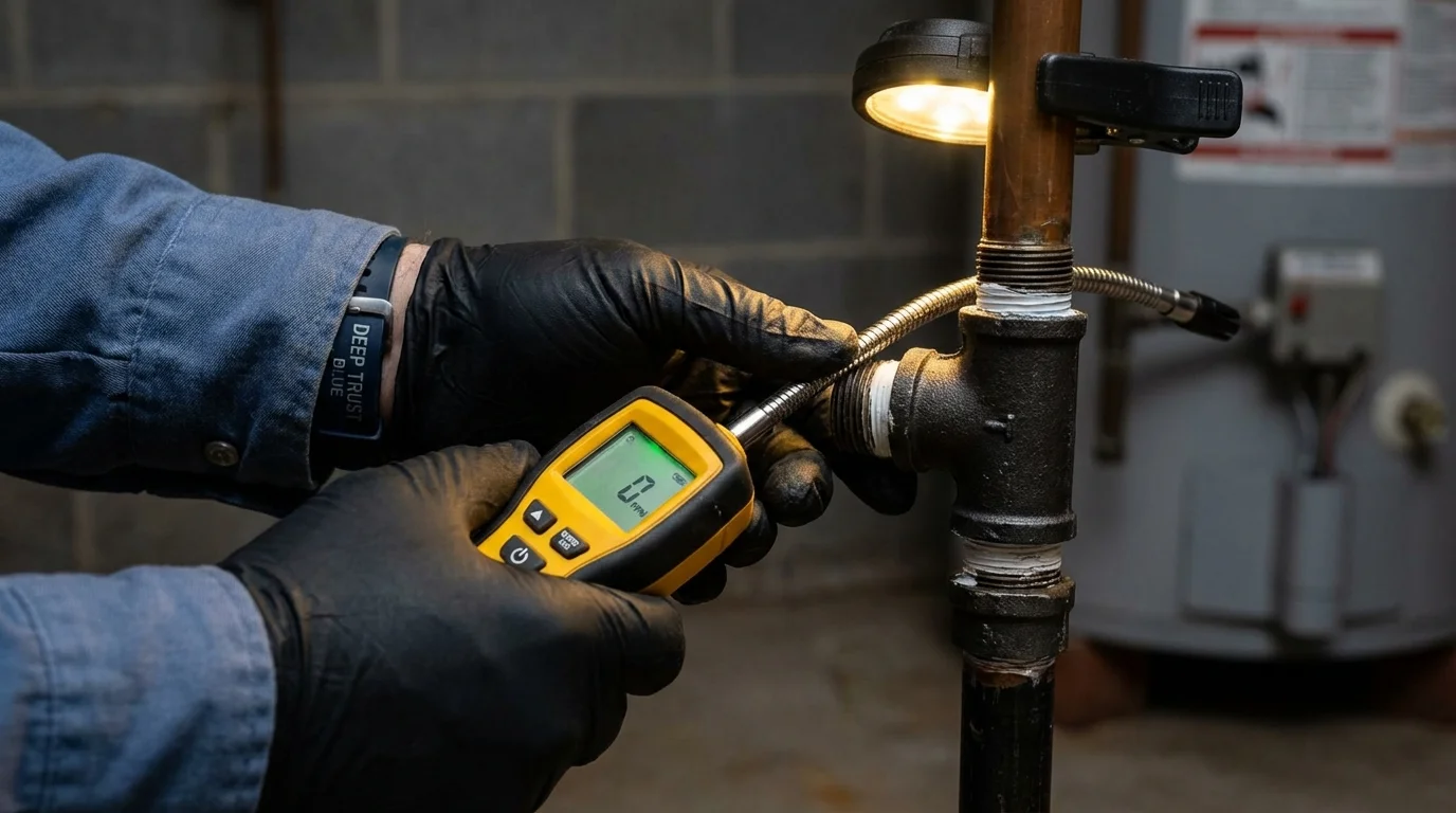 Gas leak detection with electronic sniffer by Johns Plumbing LLC in Saint Anthony