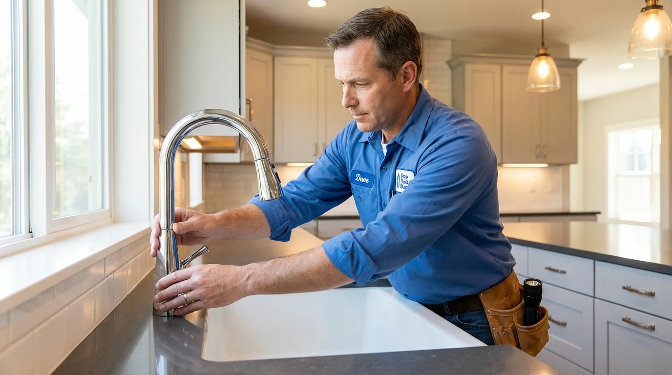 Kitchen faucet installation by Johns Plumbing LLC in Saint Anthony