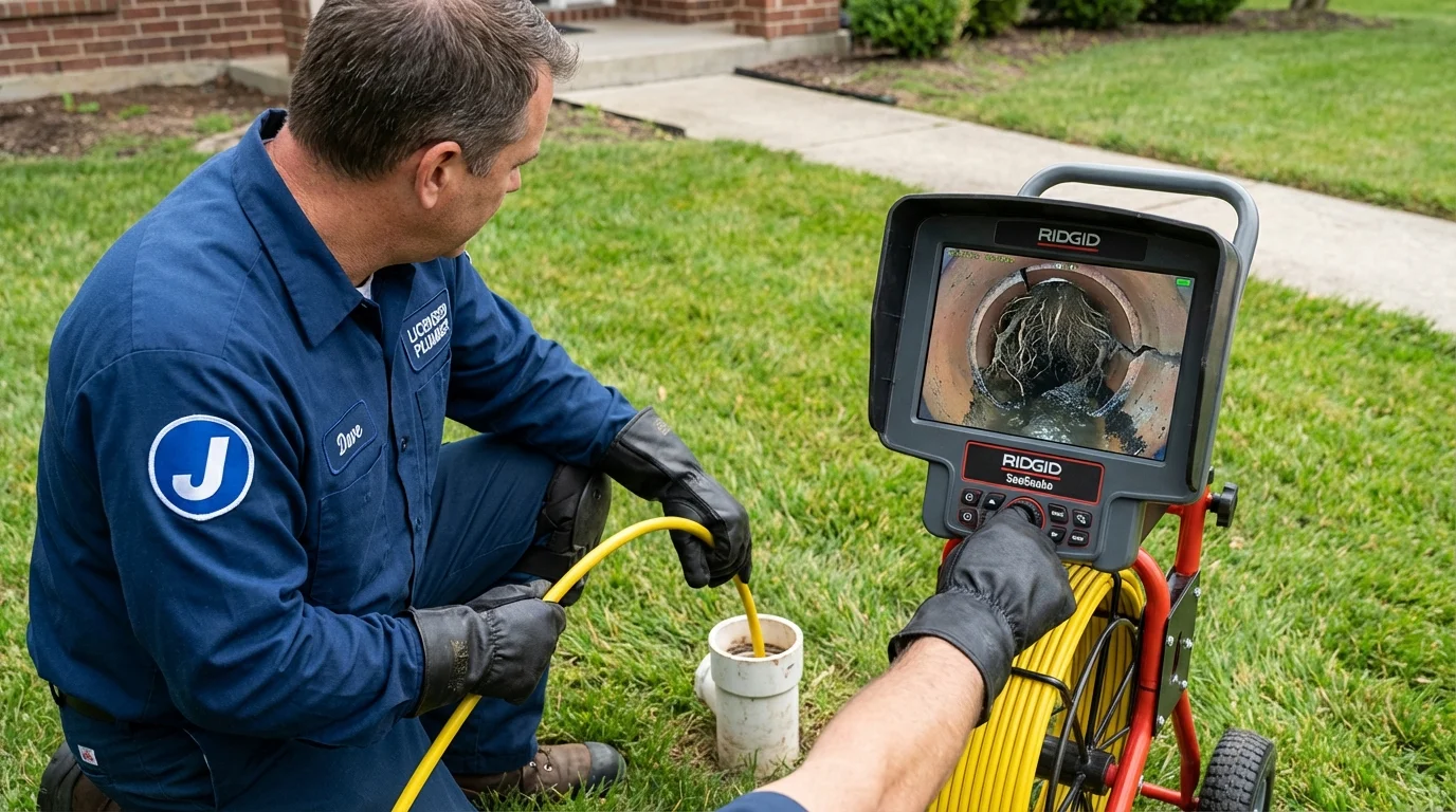 Sewer camera inspection being performed by Johns Plumbing LLC in Saint Anthony
